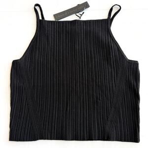 NEW House of Harlow 1960 Black Ribbed Camisole Women’s SIZE L Square Neckline